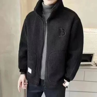 2023 novo estilo coreano masculino cordeiro veludo casaco de algodão mais veludo engrossado jaqueta masculina outono e inverno meninos roupas casuais marca na moda