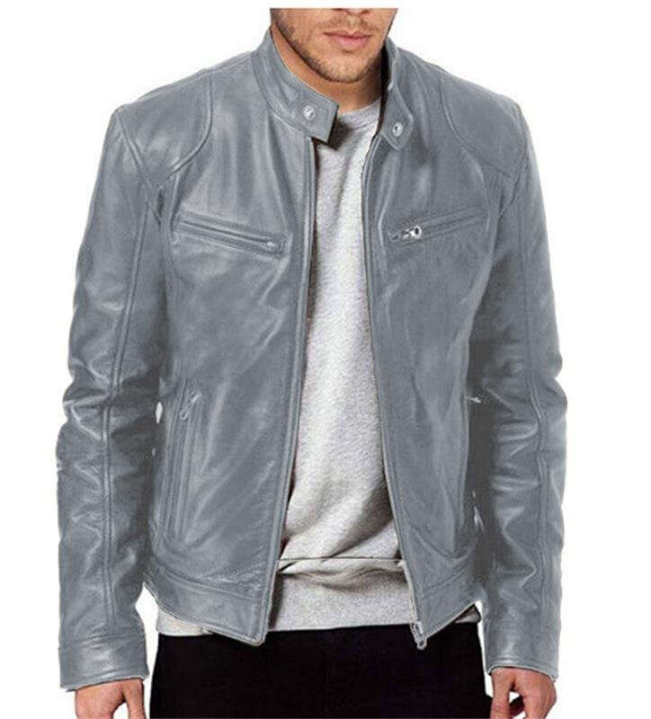 Jaqueta de couro masculina.