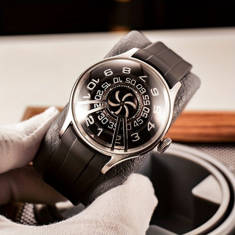 OBLVLO mehāniskais pulkstenis, moderns un radošs vīriešu pulkstenis