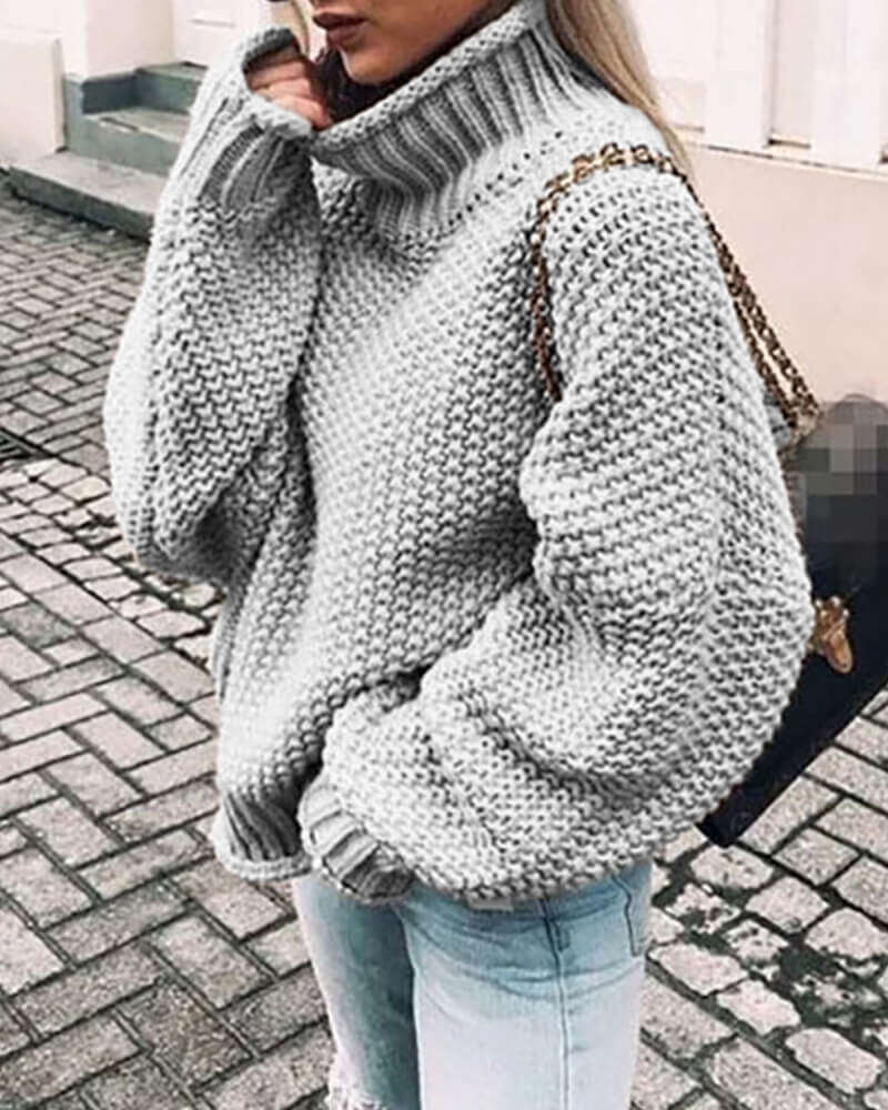 Sweter z golfem i rękawami typu dolman