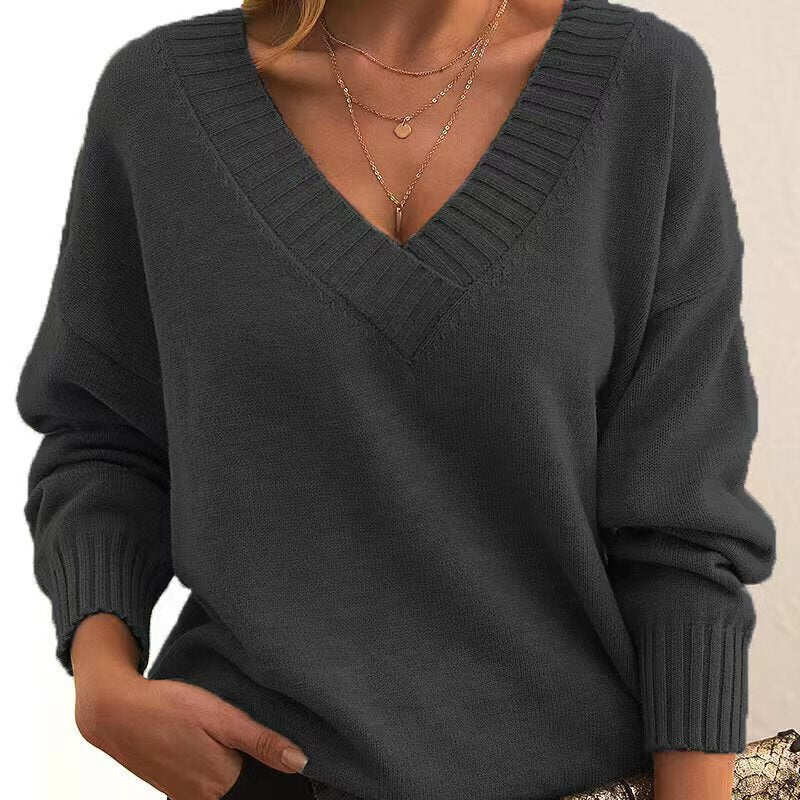 Sweter z dekoltem w kształcie litery V. Sweter z pulowerem
