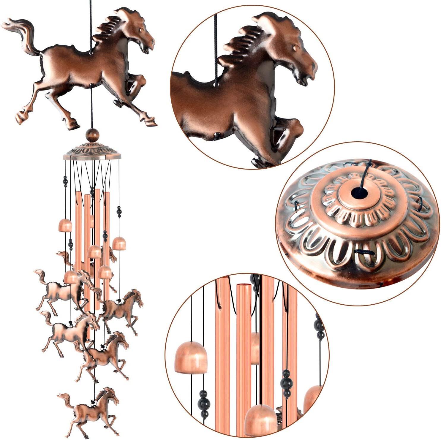 Czyste, ręcznie robione dzwonki wietrzne z miedzianego konia