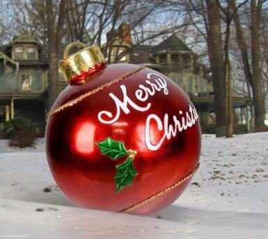 🎄🎅 Ziemassvētku piepūšamā dekorēta āra PVC bumba（🎁Iegūstiet 1 atbilstošu sūkni）