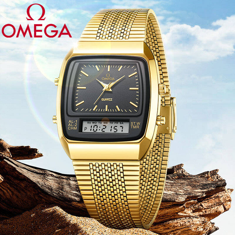 Wodoodporny zegarek Omega z podwójnym wyświetlaczem