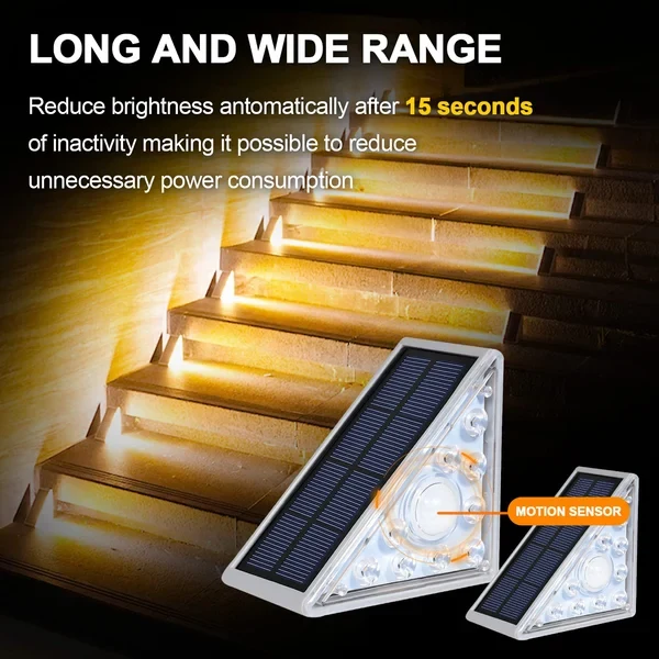 Luzes LED para escadas movidas a energia solar