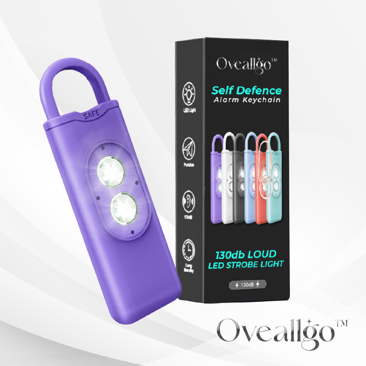 Alarme alto de autodefesa Oveallgo™ Sonic Secure 130dB com chaveiro e luz estroboscópica LED