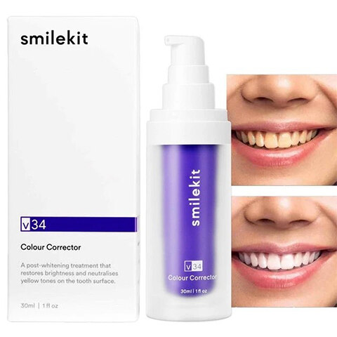 SMILEKITTM Nova série V34 creme dental corretor de cor roxa