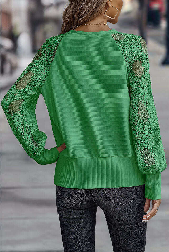 Damski sweter z dzianiny z dekoltem w kształcie litery V, koronkowy top 2023 w nowym stylu